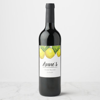 Mariée au citron aquarelle | Étiquettes de bouteil