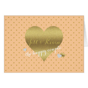 Mariée & Co Peach & Gold Heart note personnelle de