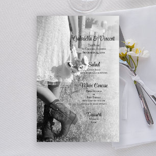 Mariée en Bottes Cowboy et Sunflower Menu Mariage