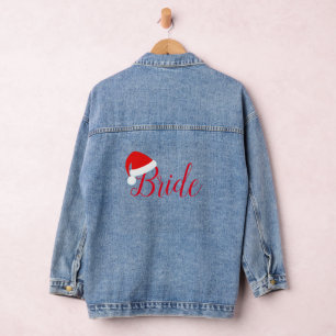 Mariée en Red Santa Hat Denim Veste