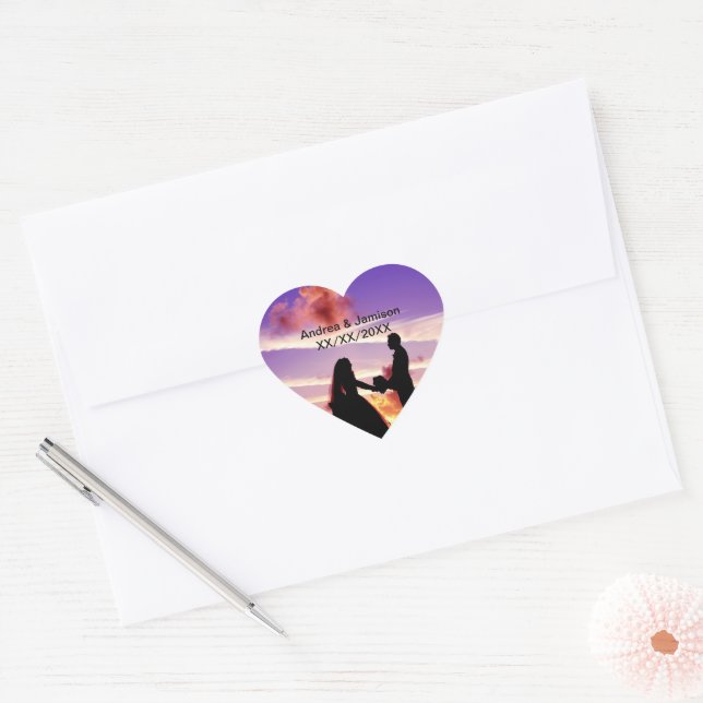 Mariée et chambre dans les Stickers Coeur du couch (Enveloppe)