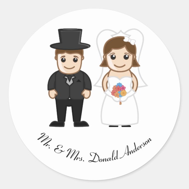 Mariée et chambre - Sticker circulaire (Devant)