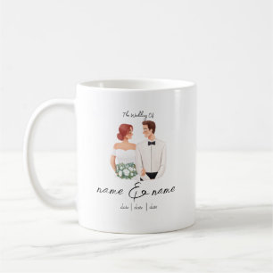 Mariée et Groom Mug, Mariage mug