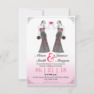 Mariée et Mariée - Invitation de mariage lesbien