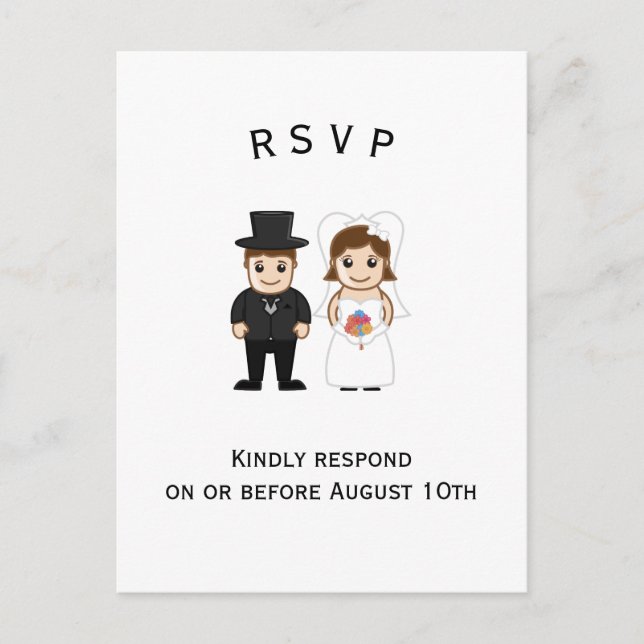 Mariée et salle - Carte postale RSVP (Devant)