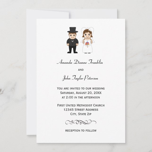 Mariée et salle de classe - Faire-part de mariage (Devant)