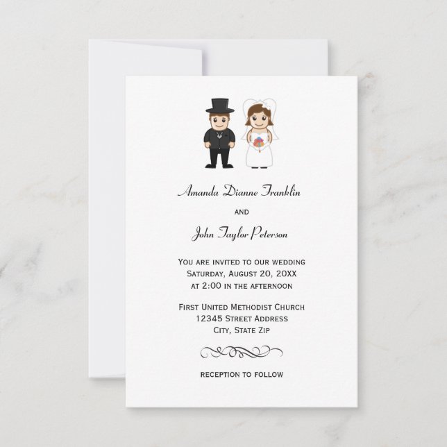 Mariée et salle de réunion - Faire-part de mariage (Devant)