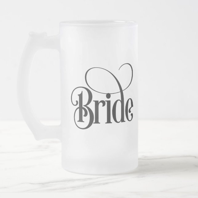 Mariée (modèle 3) Verre givré Chope de bière (Gauche)