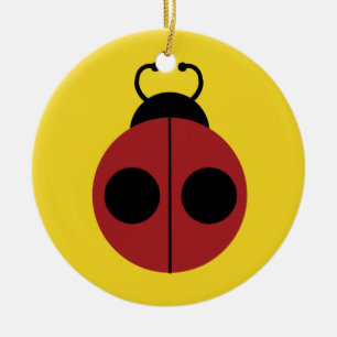Marienkäfer 60er Retro cool rot gelb Keramikornament