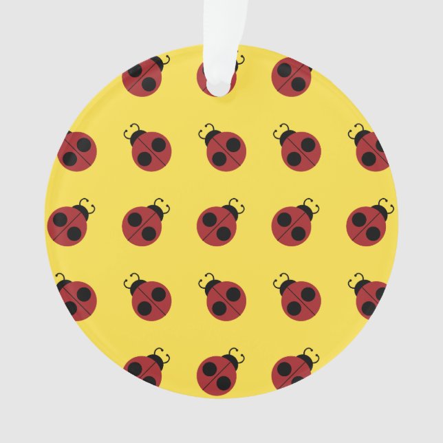 Marienkäfer 60er Retro cool rot gelb Ornament (Vorderseite)
