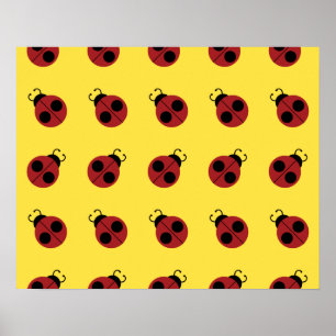 Marienkäfer 60er Retro cool rot gelb Poster