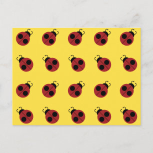 Marienkäfer 60er Retro cool rot gelb Postkarte