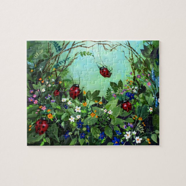 Marienkäfer am Spiel-Puzzlespiel (Horizontal)