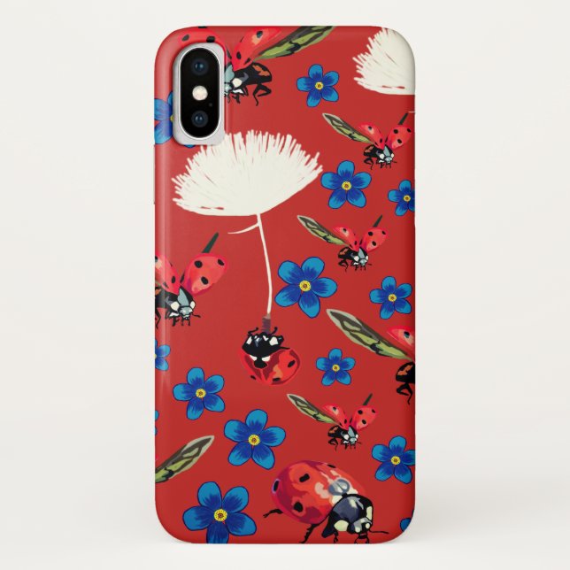Marienkäfer Apple iPhone X, Barely There Case-Mate iPhone Hülle (Rückseite)