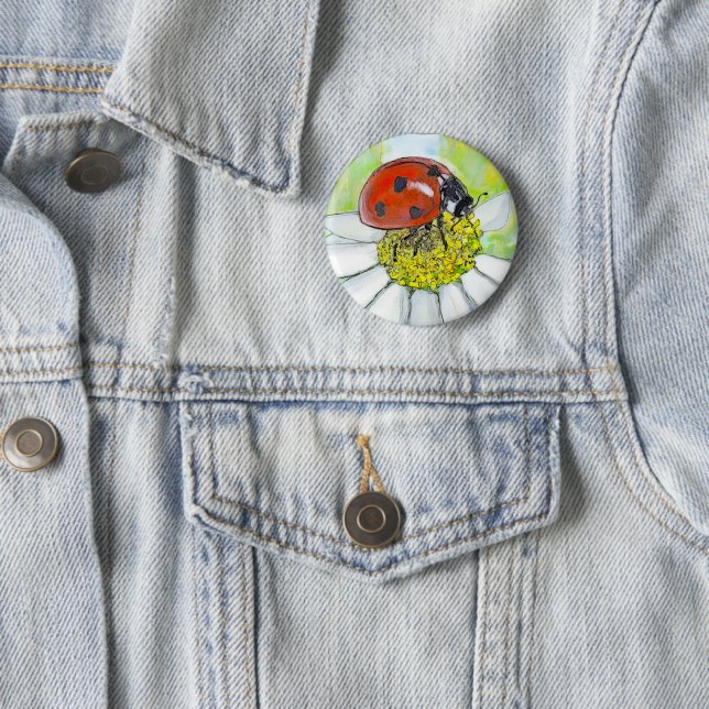 Marienkäfer auf einer Margerite Button (Beispiel)