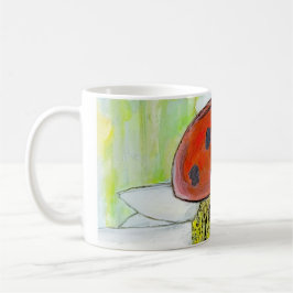 Marienkäfer auf einer Margerite Kaffeetasse