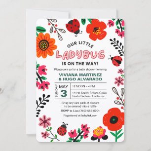 Marienkäfer-Baby-Shower-Einladung Lovebug-Einladun Einladung