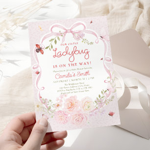 Marienkäfer Blumen Mädchen Baby Shower Einladung