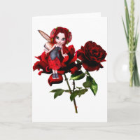 Marienkäfer-Fee auf Roten Rosen