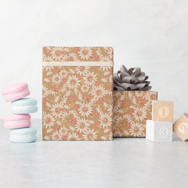 Marienkäfer + Gänseblümchen Geschenkpapier (Babyparty)