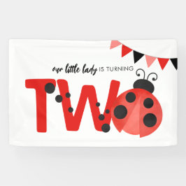 Marienkäfer "Kleine Lady ist Zwei" 2. Geburtstag Banner
