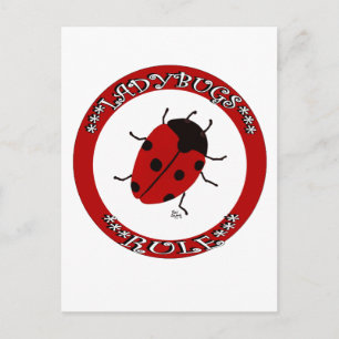 Marienkäfer Knopf Postkarte