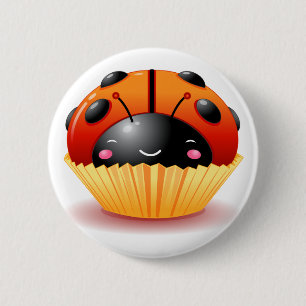Marienkäfer-Kuchen-Knopf Button