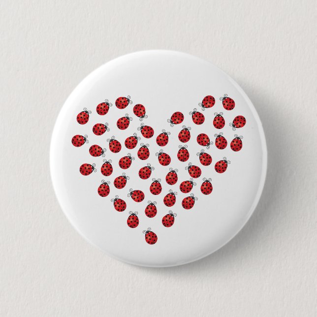 Marienkäfer-Liebe-Herz Button (Vorderseite)