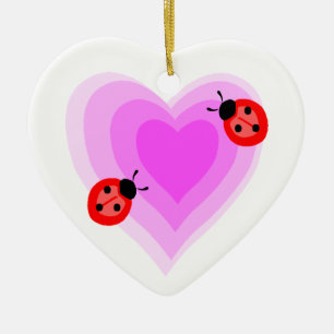 Marienkäfer-Liebe Keramikornament