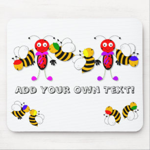 Marienkäfer-Marienkäfer und Bienen niedlicher Mousepad