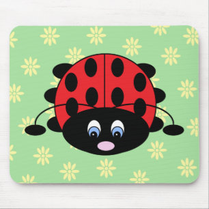 Marienkäfer mit Blumen Mousepad