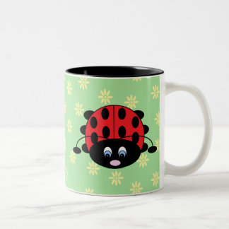 Marienkäfer mit der Blumen-Tasse Zweifarbige Tasse