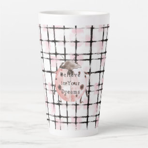 Marienkäfer mit rosa schwarzen Streifen Milchtasse