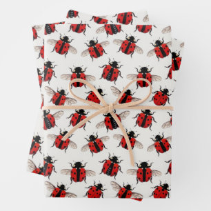 Marienkäfer-Muster Geschenkpapier Set