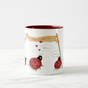 Marienkäfer-Parade-Tasse Zweifarbige Tasse