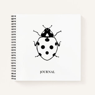 Marienkäfer Schwarz + Weiß Journal 8,5" x 8,5" Notizbuch