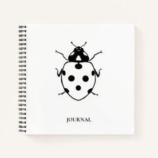 Marienkäfer Schwarz + Weiß Journal 8,5" x 8,5" Notizbuch