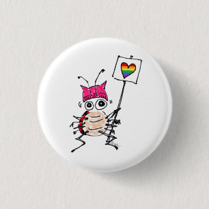 Marienkäfer stützt Toleranz- und Liebeknopf Button