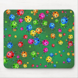 Marienkäfer-Tapete Mousepad