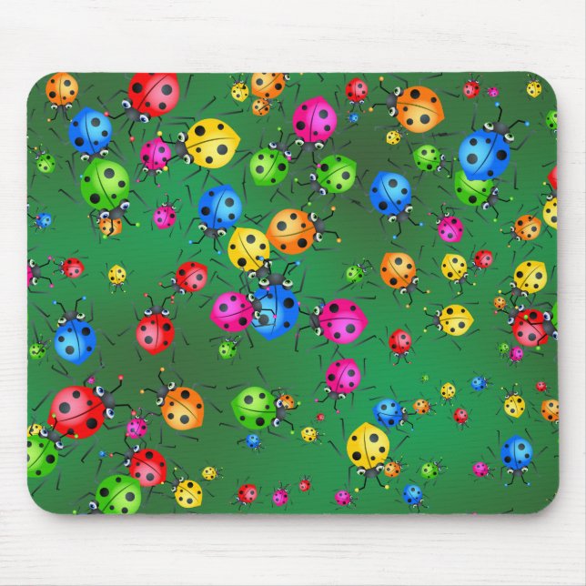 Marienkäfer-Tapete Mousepad (Vorne)