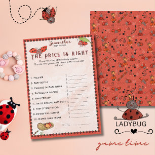 Marienkäfer-Thema-The Price Is Right-Baby-Shower-S Einladung