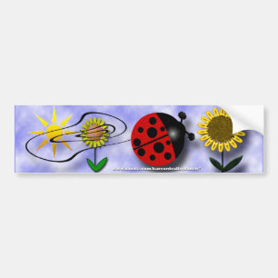 Marienkäfer und Blumen Autoaufkleber
