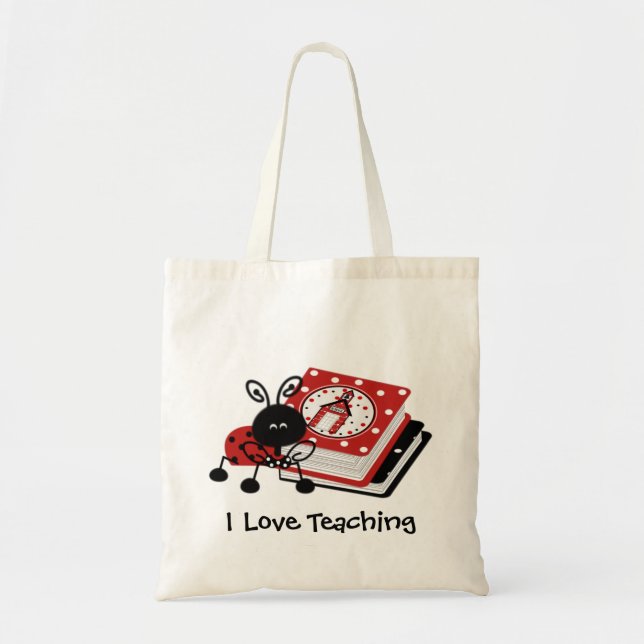 Marienkäfer-und des Buch-Lehrers Taschen-Tasche Tragetasche (Vorne)