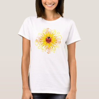 Marienkäfer-und Sonnenblume-Damen-Shirt T-Shirt