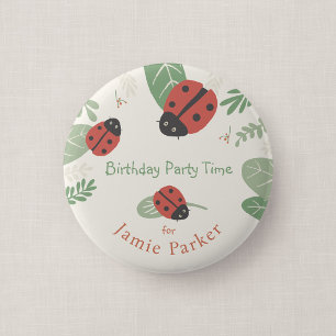 Marienkäfer-Wiese-Kinderparty-Gast-Button-Geschenk Button