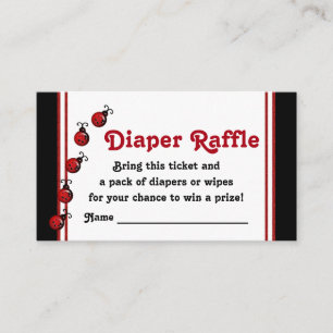 Marienkäfer-Windel-Raffle-Tickets Begleitkarte
