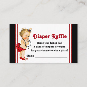 Marienkäfer-Windel-Raffle-Tickets Begleitkarte