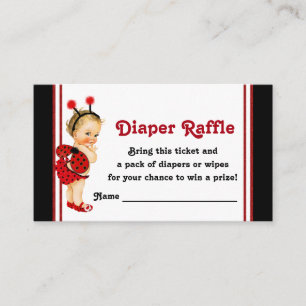 Marienkäfer-Windel-Raffle-Tickets Begleitkarte