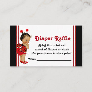 Marienkäfer-Windel-Raffle-Tickets Ethnische Baby-M Begleitkarte