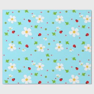 Marienkäfergarten Florales Nahtloses Muster Geschenkpapier